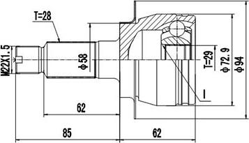 Dynamatrix DCV857092 - Joint Kit, drive shaft www.autospares.lv