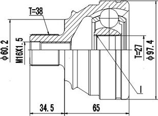 Dynamatrix DCV861005 - Шарнирный комплект, ШРУС, приводной вал www.autospares.lv