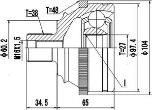 Dynamatrix DCV861006 - Šarnīru komplekts, Piedziņas vārpsta www.autospares.lv