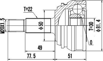 Dynamatrix DCV861001 - Шарнирный комплект, ШРУС, приводной вал www.autospares.lv