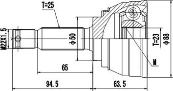 Dynamatrix DCV809002 - Šarnīru komplekts, Piedziņas vārpsta www.autospares.lv