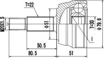 Dynamatrix DCV803007 - Шарнирный комплект, ШРУС, приводной вал www.autospares.lv