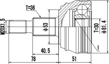 Dynamatrix DCV803033 - Joint Kit, drive shaft www.autospares.lv