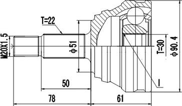 Dynamatrix DCV803032 - Шарнирный комплект, ШРУС, приводной вал www.autospares.lv