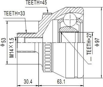 Dynamatrix DCV803021 - Šarnīru komplekts, Piedziņas vārpsta www.autospares.lv