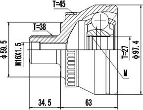 Dynamatrix DCV803078 - Шарнирный комплект, ШРУС, приводной вал www.autospares.lv