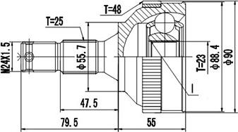 Dynamatrix DCV810004 - Šarnīru komplekts, Piedziņas vārpsta www.autospares.lv