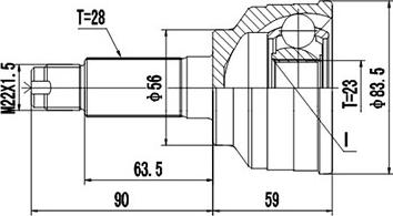 Dynamatrix DCV818035 - Šarnīru komplekts, Piedziņas vārpsta www.autospares.lv