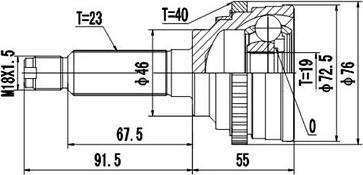 Dynamatrix DCV812021 - Šarnīru komplekts, Piedziņas vārpsta autospares.lv