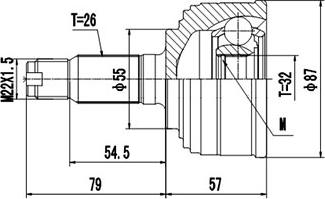 Dynamatrix DCV823016 - Šarnīru komplekts, Piedziņas vārpsta www.autospares.lv