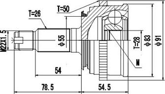 Dynamatrix DCV823024 - Šarnīru komplekts, Piedziņas vārpsta www.autospares.lv