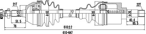 Dynamatrix DDS245004 - Piedziņas vārpsta www.autospares.lv