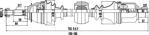 Dynamatrix DDS245085 - Piedziņas vārpsta www.autospares.lv