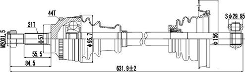 Dynamatrix DDS250401 - Piedziņas vārpsta autospares.lv