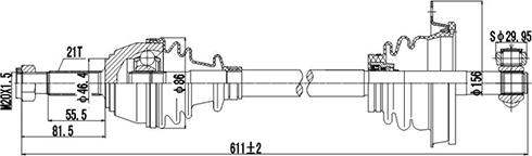 Dynamatrix DDS250015 - Piedziņas vārpsta www.autospares.lv