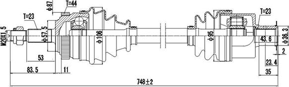 Dynamatrix DDS250134 - Piedziņas vārpsta autospares.lv