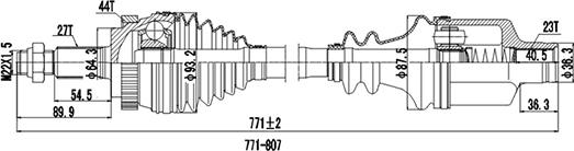 Dynamatrix DDS250211 - Piedziņas vārpsta www.autospares.lv