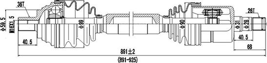 Dynamatrix DDS261094 - Приводной вал www.autospares.lv