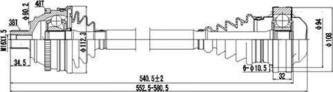 Dynamatrix DDS261004 - Piedziņas vārpsta www.autospares.lv