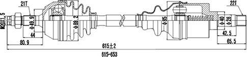 Dynamatrix DDS210009 - Piedziņas vārpsta www.autospares.lv