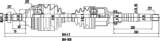 Dynamatrix DDS210019 - Piedziņas vārpsta www.autospares.lv