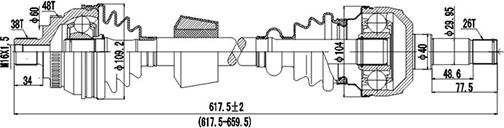 Dynamatrix DDS218009 - Piedziņas vārpsta www.autospares.lv