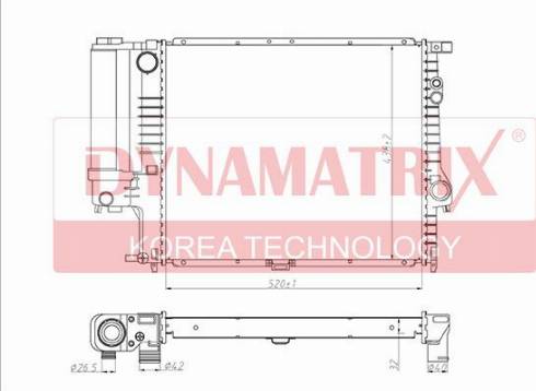 Dynamatrix DR60743A - Radiators, Motora dzesēšanas sistēma www.autospares.lv