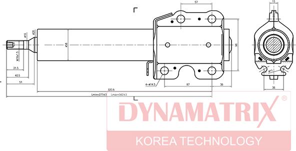 Dynamatrix DSA335810 - Shock Absorber www.autospares.lv