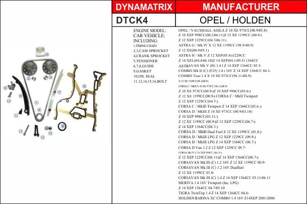 Dynamatrix DTCK4 - Sadales vārpstas piedziņas ķēdes komplekts autospares.lv