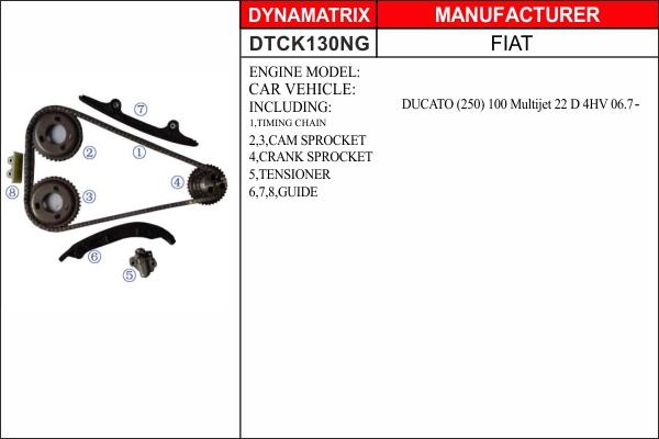 Dynamatrix DTCK130NG - Sadales vārpstas piedziņas ķēdes komplekts autospares.lv