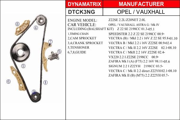 Dynamatrix DTCK3NG - Timing Chain Kit www.autospares.lv