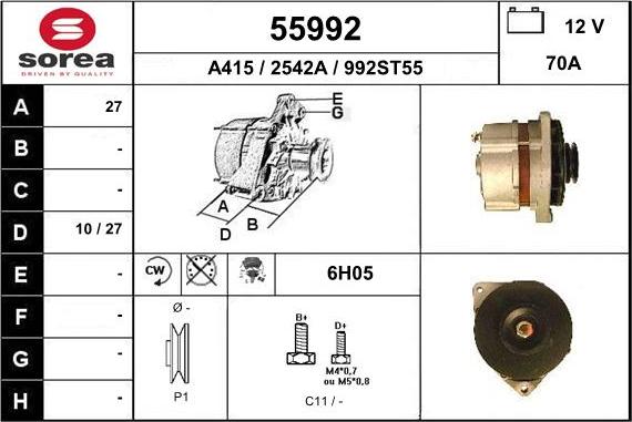 EAI 55992 - Генератор www.autospares.lv