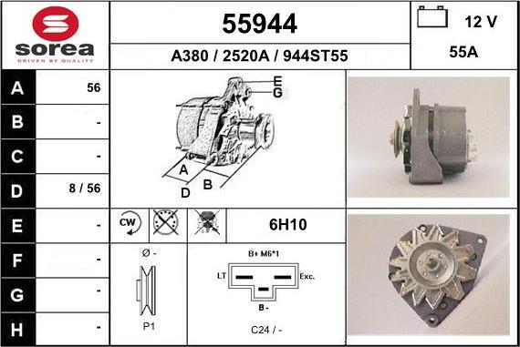 EAI 55944 - Генератор www.autospares.lv