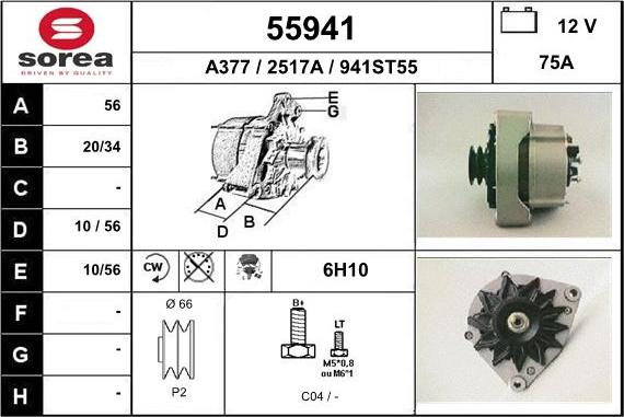 EAI 55941 - Генератор www.autospares.lv