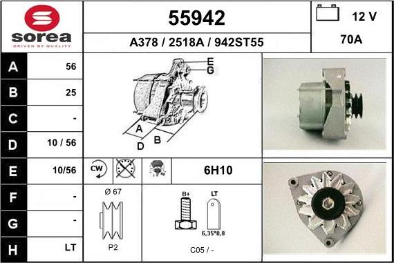 EAI 55942 - Генератор www.autospares.lv