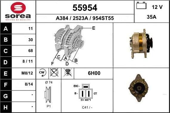 EAI 55954 - Генератор www.autospares.lv