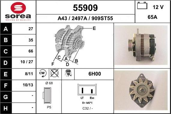 EAI 55909 - Ģenerators www.autospares.lv