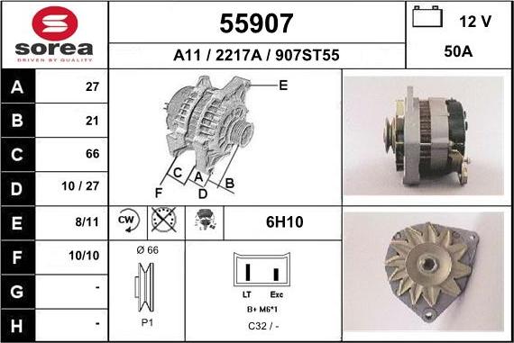 EAI 55907 - Ģenerators www.autospares.lv