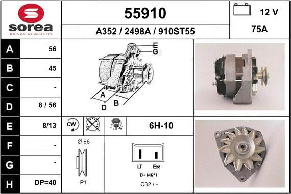 EAI 55910 - Генератор www.autospares.lv