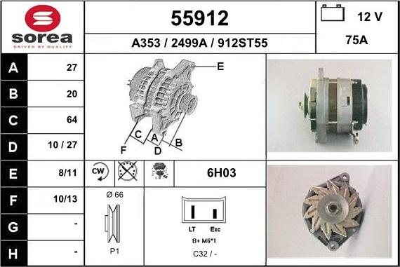 EAI 55912 - Ģenerators www.autospares.lv