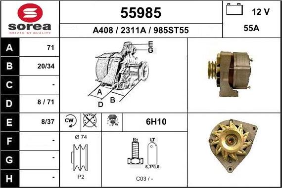 EAI 55985 - Alternator www.autospares.lv