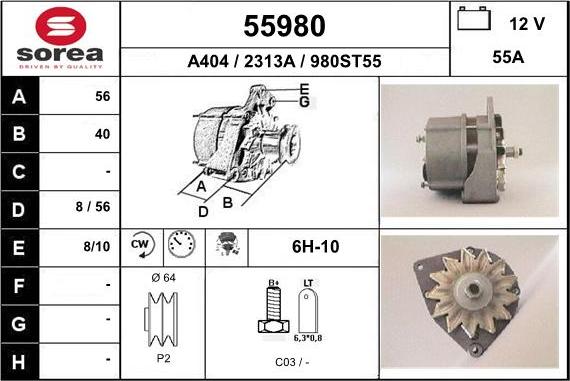 EAI 55980 - Alternator www.autospares.lv