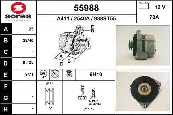 EAI 55988 - Генератор www.autospares.lv