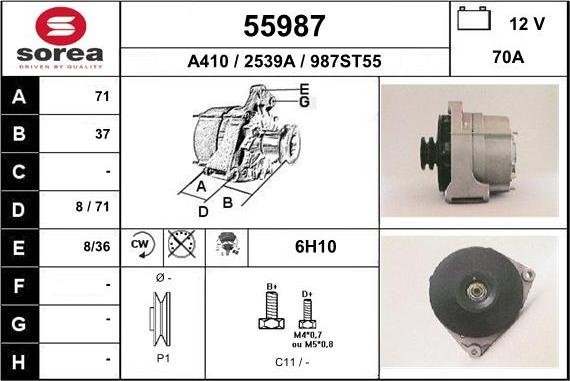 EAI 55987 - Ģenerators www.autospares.lv