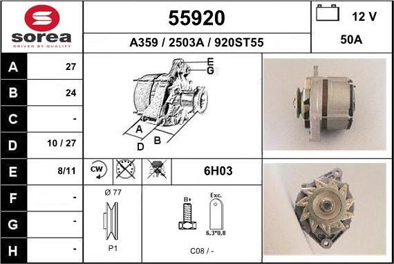 EAI 55920 - Alternator www.autospares.lv