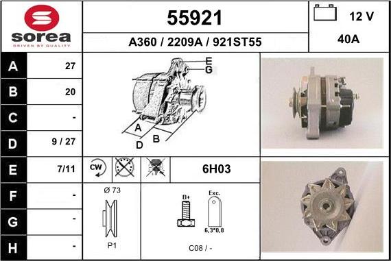 EAI 55921 - Ģenerators www.autospares.lv