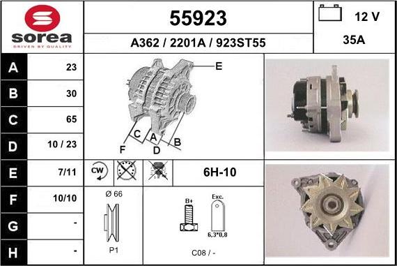 EAI 55923 - Генератор www.autospares.lv