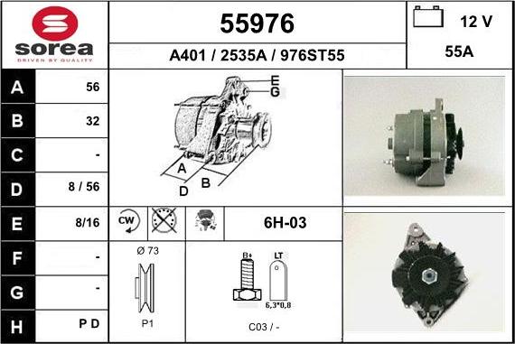 EAI 55976 - Генератор www.autospares.lv