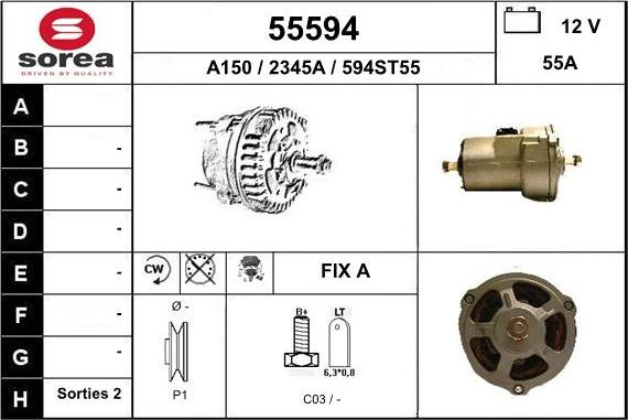 EAI 55594 - Генератор www.autospares.lv