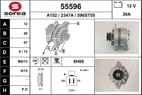 EAI 55596 - Alternator www.autospares.lv